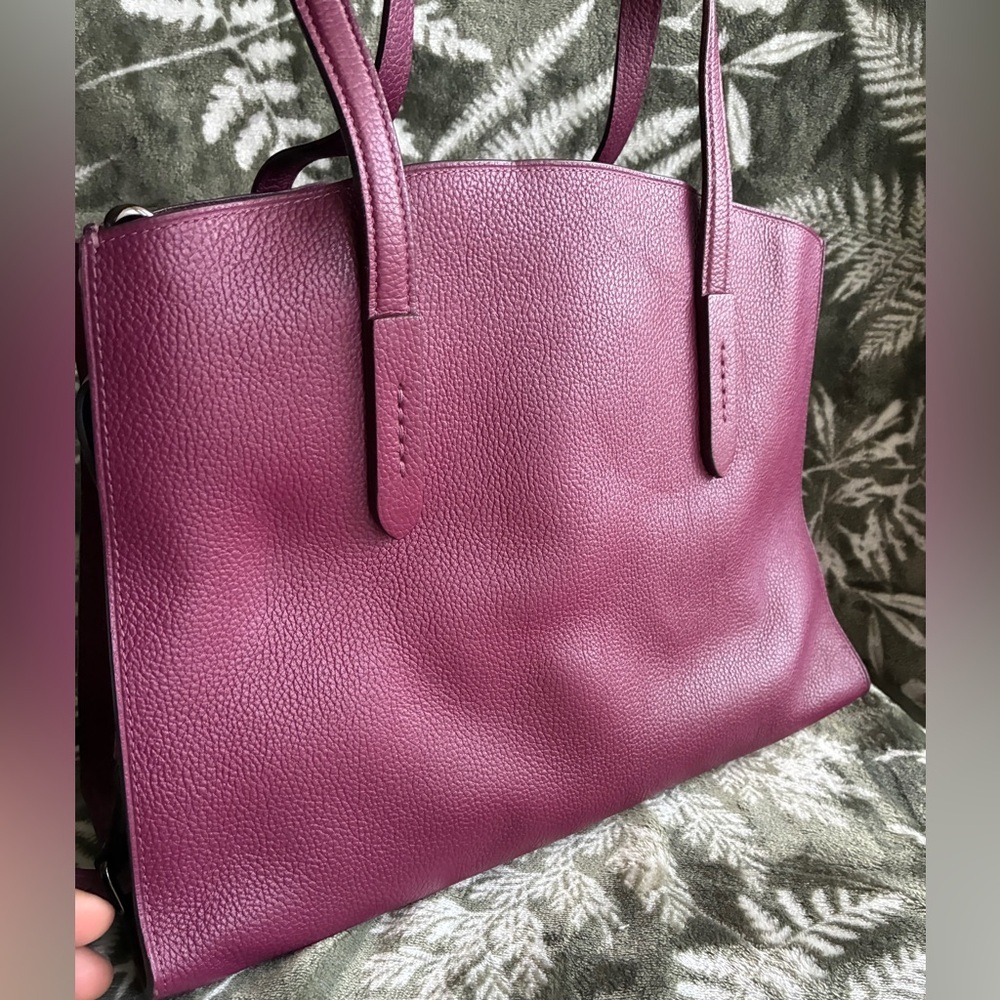 Coach Pebbled Leather Tote in Plum - Picture 7 of 16